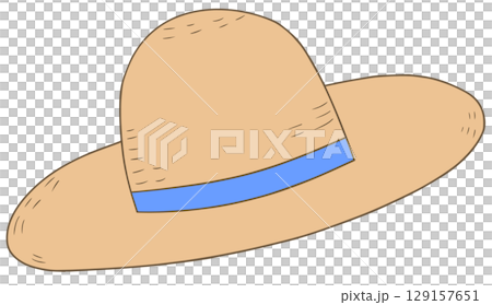 Straw hat (plain) 129157651