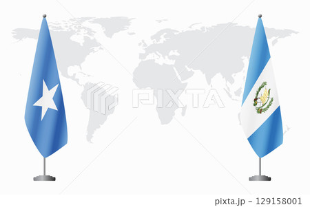 Somalia and Guatemala flags for official meeting 129158001