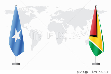 Somalia and Guyana flags for official meeting Somalia and Guyana flags for official meeting 129158004
