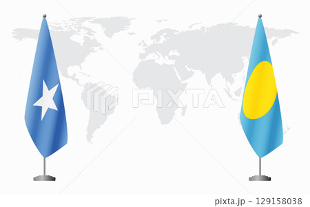 Somalia and Palau flags for official meeting Somalia and Palau flags for official meeting 129158038