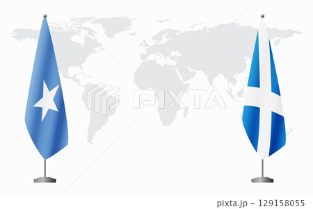 Somalia and Scotland flags for official meeting 129158055