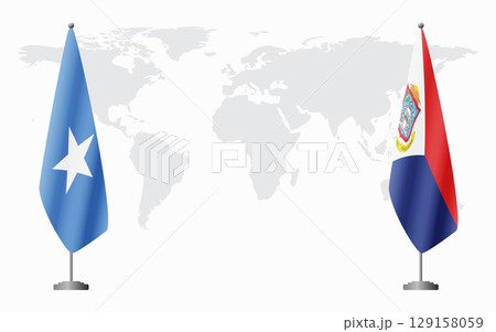 Somalia and Sint Maarten flags for official meeting 129158059