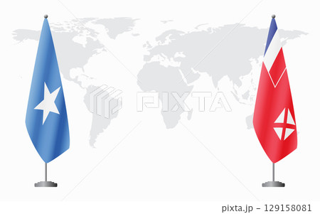 Somalia and Wallis and Futuna flags for official meeting 129158081