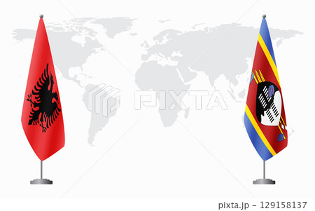 Albania and Kingdom of eSwatini - Swaziland flags for offi 129158137