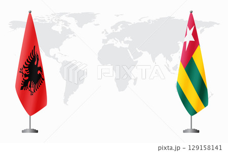 Albania and Togo flags for official meeting 129158141