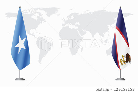 Somalia and American Samoa flags for official meeting 129158155