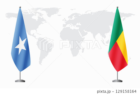 Somalia and Benin flags for official meeting 129158164