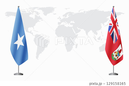 Somalia and Bermuda flags for official meeting 129158165