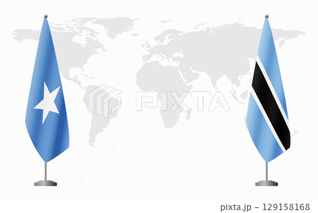 Somalia and Botswana flags for official meeting 129158168