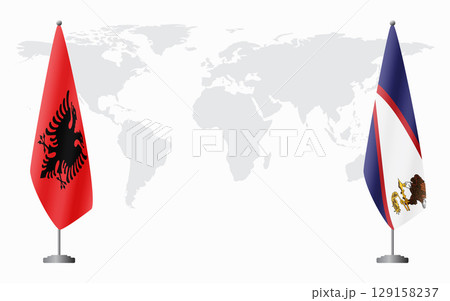 Albania and American Samoa flags for official meeting Albania and American Samoa flags for official meeting 129158237
