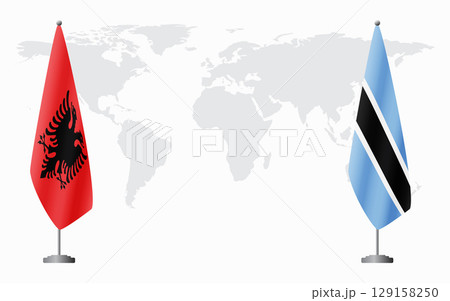 Albania and Botswana flags for official meeting 129158250
