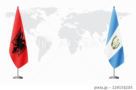 Albania and Guatemala flags for official meeting Albania and Guatemala flags for official meeting 129158285