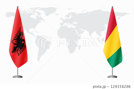 Albania and Guinea flags for official meeting Albania and Guinea flags for official meeting 129158286