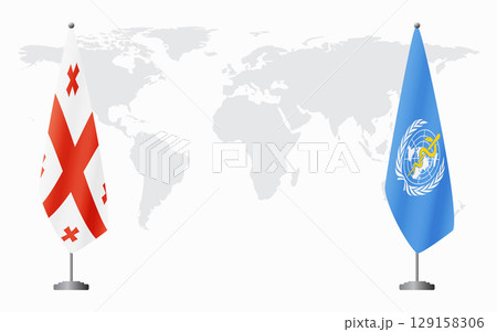 Georgia and World Health Organization flags for official m 129158306