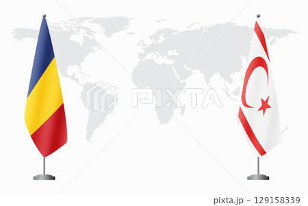 Romania and Turkish Republic of Northern Cyprus flags for Romania and Turkish Republic of Northern Cyprus flags for 129158339