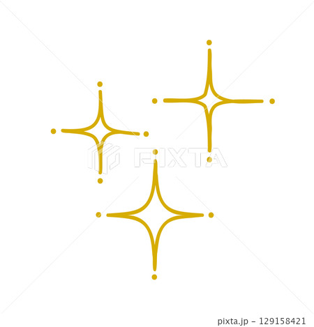 手描き風のキラキラ素材|星,きらめき,ゴールド,手描き風 手描き風のキラキラ素材|星,きらめき,ゴールド,手描き風 129158421