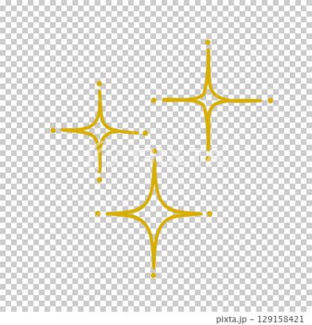 Hand-drawn glitter material | Stars, sparkles, gold, hand-drawn 129158421
