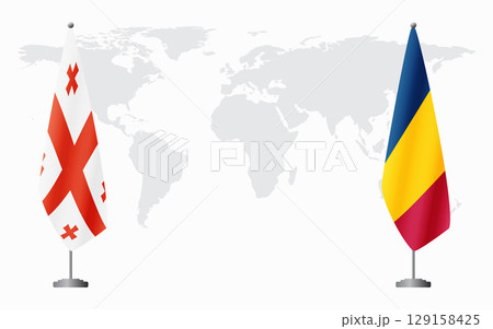 Georgia and Chad flags for official meeting Georgia and Chad flags for official meeting 129158425