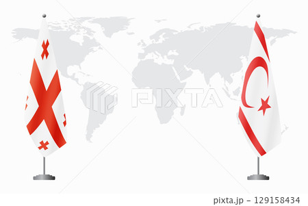 Georgia and Turkish Republic of Northern Cyprus flags for 129158434