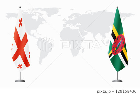 Georgia and Dominica flags for official meeting 129158436
