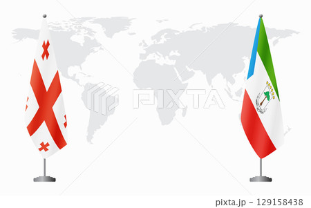 Georgia and Equatorial Guinea flags for official meeting Georgia and Equatorial Guinea flags for official meeting 129158438
