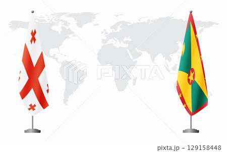 Georgia and Grenada flags for official meeting 129158448