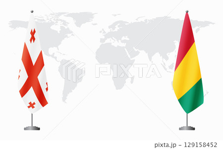 Georgia and Guinea flags for official meeting 129158452