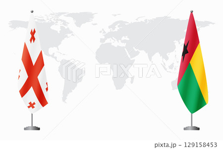Georgia and Guinea Bissau flags for official meeting 129158453