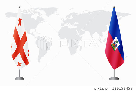 Georgia and Haiti flags for official meeting Georgia and Haiti flags for official meeting 129158455