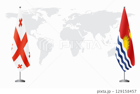 Georgia and Kiribati flags for official meeting 129158457