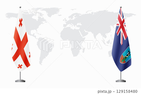 Georgia and Montserrat flags for official meeting 129158480