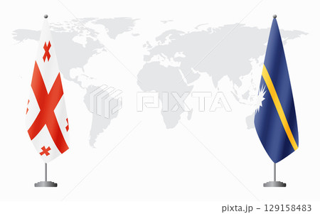Georgia and Nauru flags for official meeting 129158483