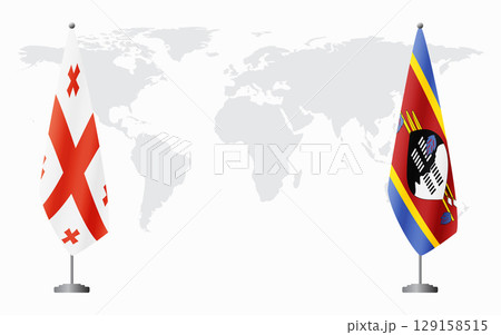 Georgia and Kingdom of eSwatini - Swaziland flags for offi Georgia and Kingdom of eSwatini - Swaziland flags for offi 129158515