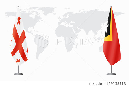 Georgia and East Timor flags for official meeting 129158518
