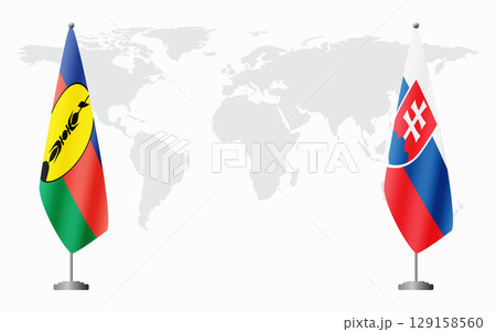 New Caledonia and Slovakia flags for official meeting New Caledonia and Slovakia flags for official meeting 129158560