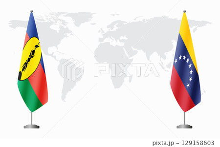 New Caledonia and Venezuela flags for official meeting New Caledonia and Venezuela flags for official meeting 129158603