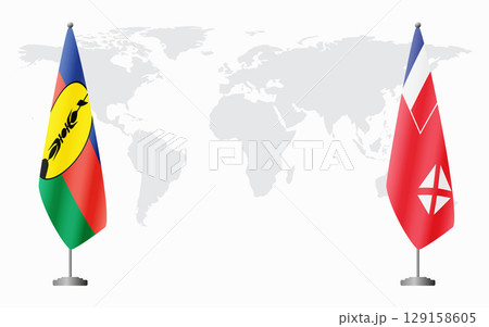New Caledonia and Wallis and Futuna flags for official meeting 129158605