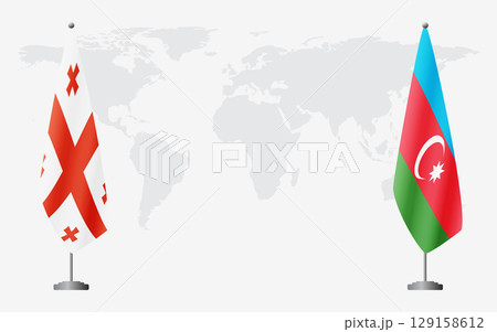 Georgia and Azerbaijan flags for official meeting 129158612