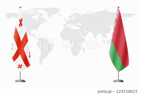 Georgia and Belarusian flags for official meeting 129158615