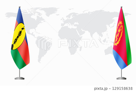 New Caledonia and Eritrea flags for official meeting New Caledonia and Eritrea flags for official meeting 129158638