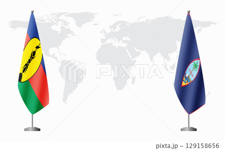 New Caledonia and Guam flags for official meeting 129158656