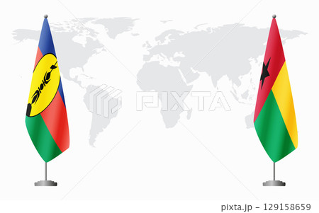 New Caledonia and Guinea Bissau flags for official meeting New Caledonia and Guinea Bissau flags for official meeting 129158659
