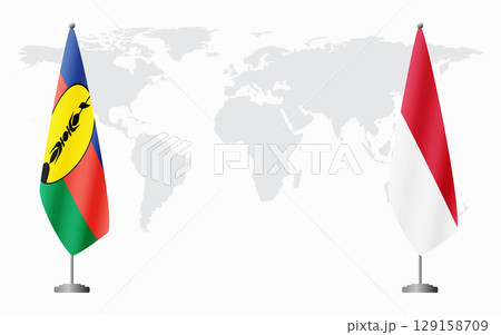 New Caledonia and Monaco flags for official meeting 129158709