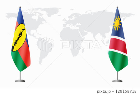 New Caledonia and Namibia flags for official meeting New Caledonia and Namibia flags for official meeting 129158718