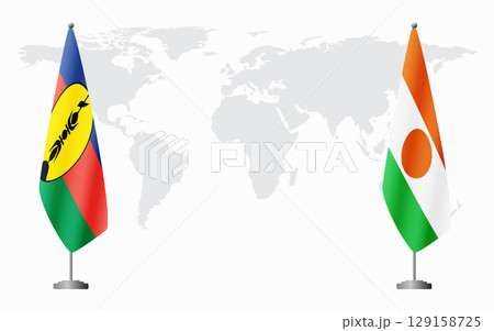 New Caledonia and Niger flags for official meeting 129158725