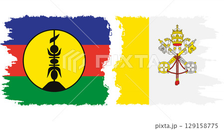 Vatican and New Caledonia grunge flags connection vector 129158775