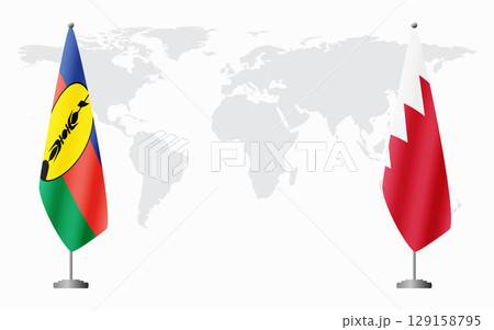 New Caledonia and Bahrain flags for official meeting 129158795