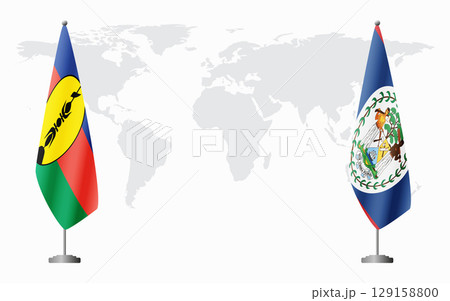 New Caledonia and Belize flags for official meeting New Caledonia and Belize flags for official meeting 129158800