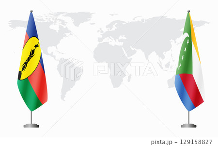 New Caledonia and Comoros flags for official meeting 129158827