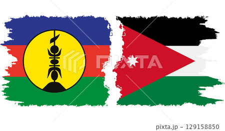 Jordan and New Caledonia grunge flags connection vector Jordan and New Caledonia grunge flags connection vector 129158850